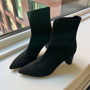 ZARA Women Black Sock Boot Pointed Toe Size 36 / 6